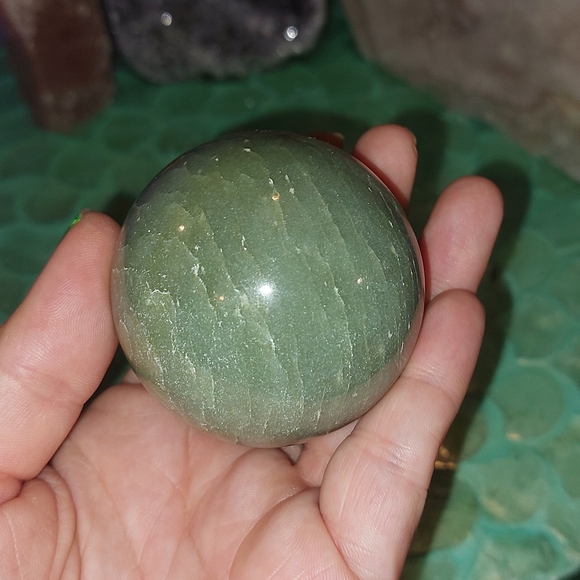 Beautiful Green Aventurine Sphere with Stand - Picture 9 of 10